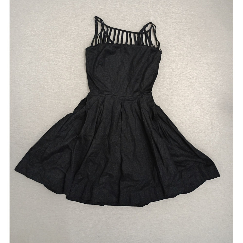 Trashy Diva Candice Gwinn Black Caged Neckline Fit Flare Dress Size 0 Skater